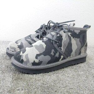 Alpine Design Boys Size 5 Boots Camo Suede Camouflage Gray Lace Up Shoes Dylan